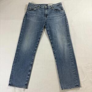 Straight Leg Jeans AGED Denim Tag 29 Fits Like 32X28 Light Wash Stretch
